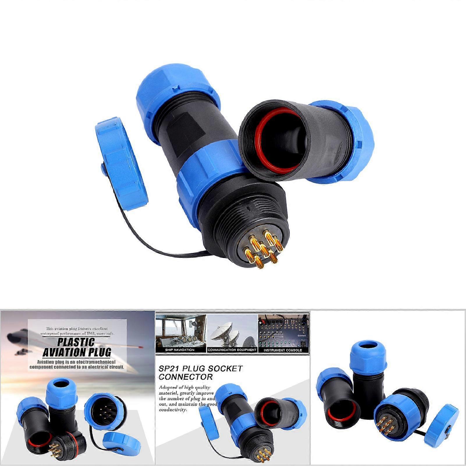 SP21 IP68 7 Pin Waterproof Plastic Aviation Cable Connector (7 Pin)