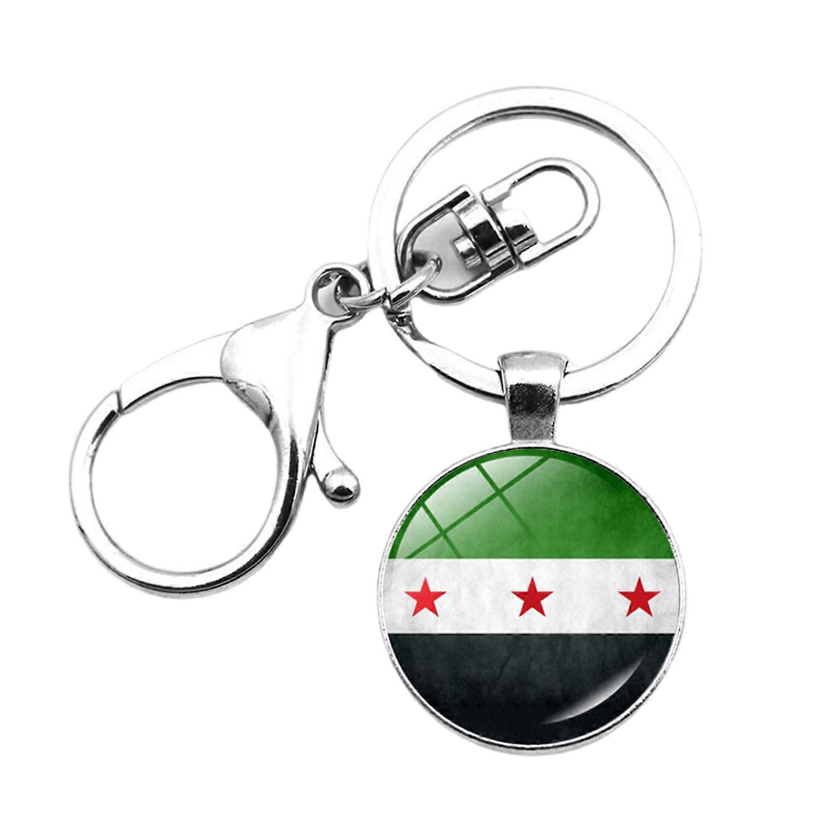 Lightweight Syria Flag Charm Keychain Key Holder Accessories for Everyday Use Collectible Cultural Souvenir Accessory