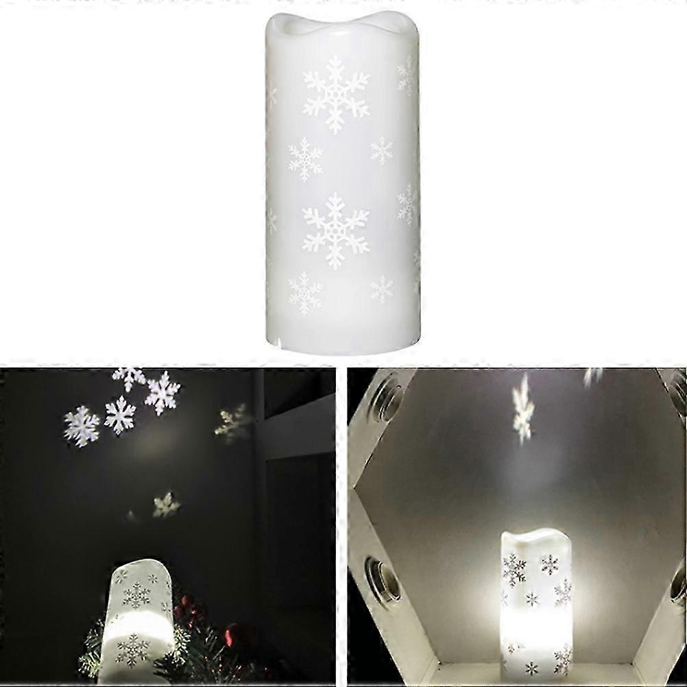 2 in 1 Flameless LED Candle Projection Light Candle Light and Luminous Projection Lamp for Christmas Home Decoration