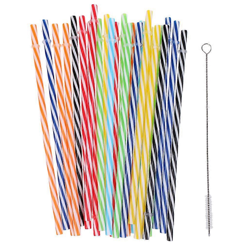 Mixed Colored Reusable Hard Plastic Replacement Jar Straws Pack Of 25 With