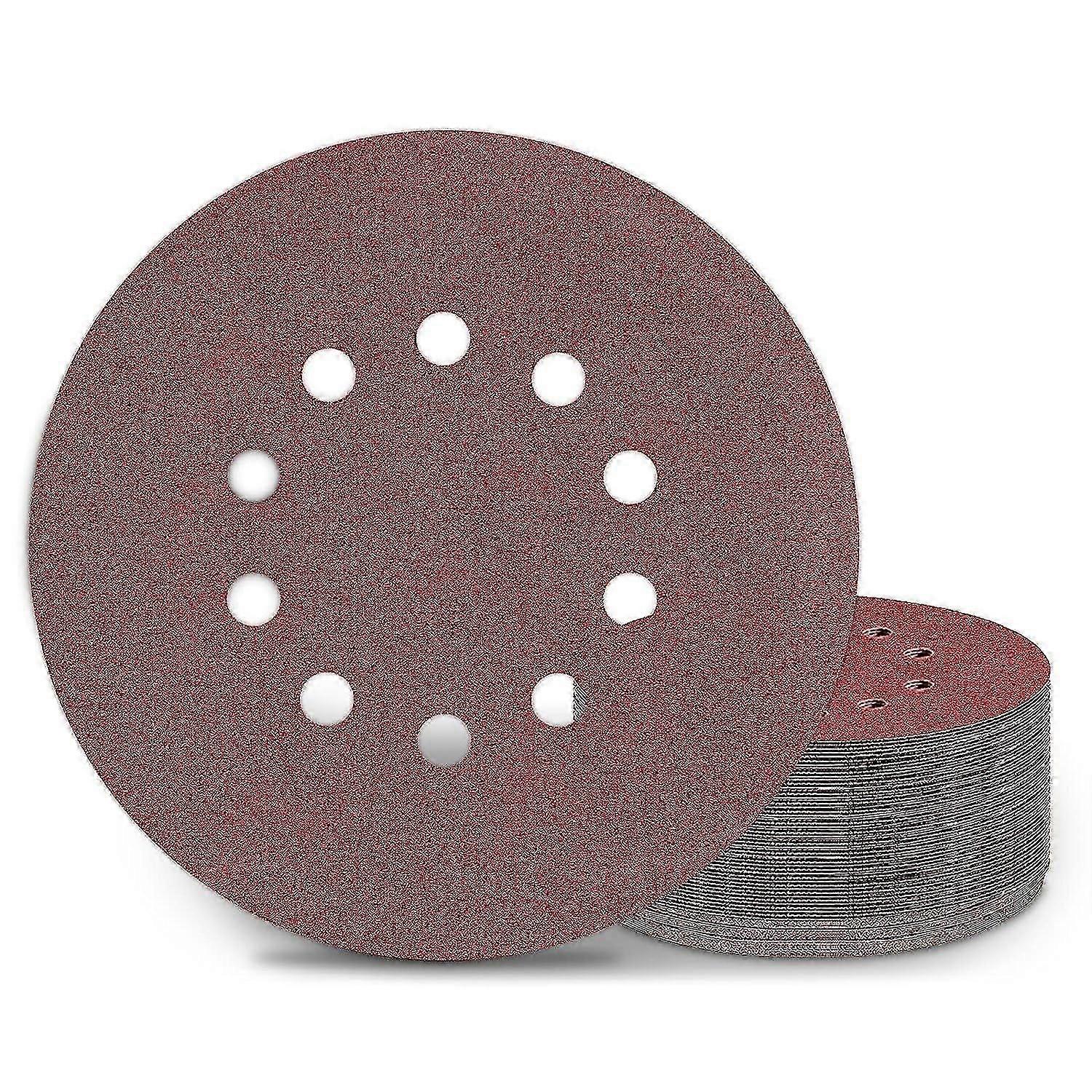 225mm Sanding Discs P120 Grit 10 Holes Hook and Loop Sandpaper for Drywall Sander