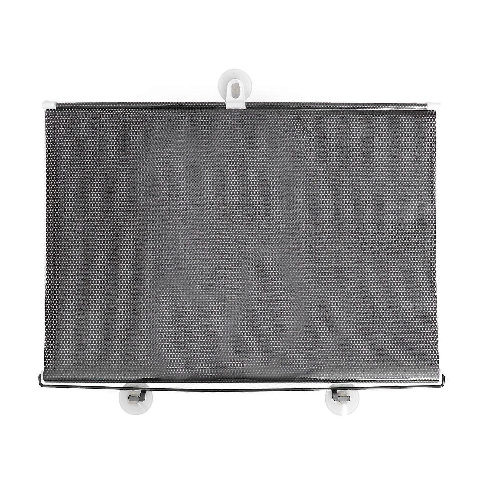 Free-perforated Balcony Suction Cup Sunshade Blackout Curtain Temporary Blinds Versatile Anywhere Portable Lightweight Drape for Door (Black Mesh Dot)