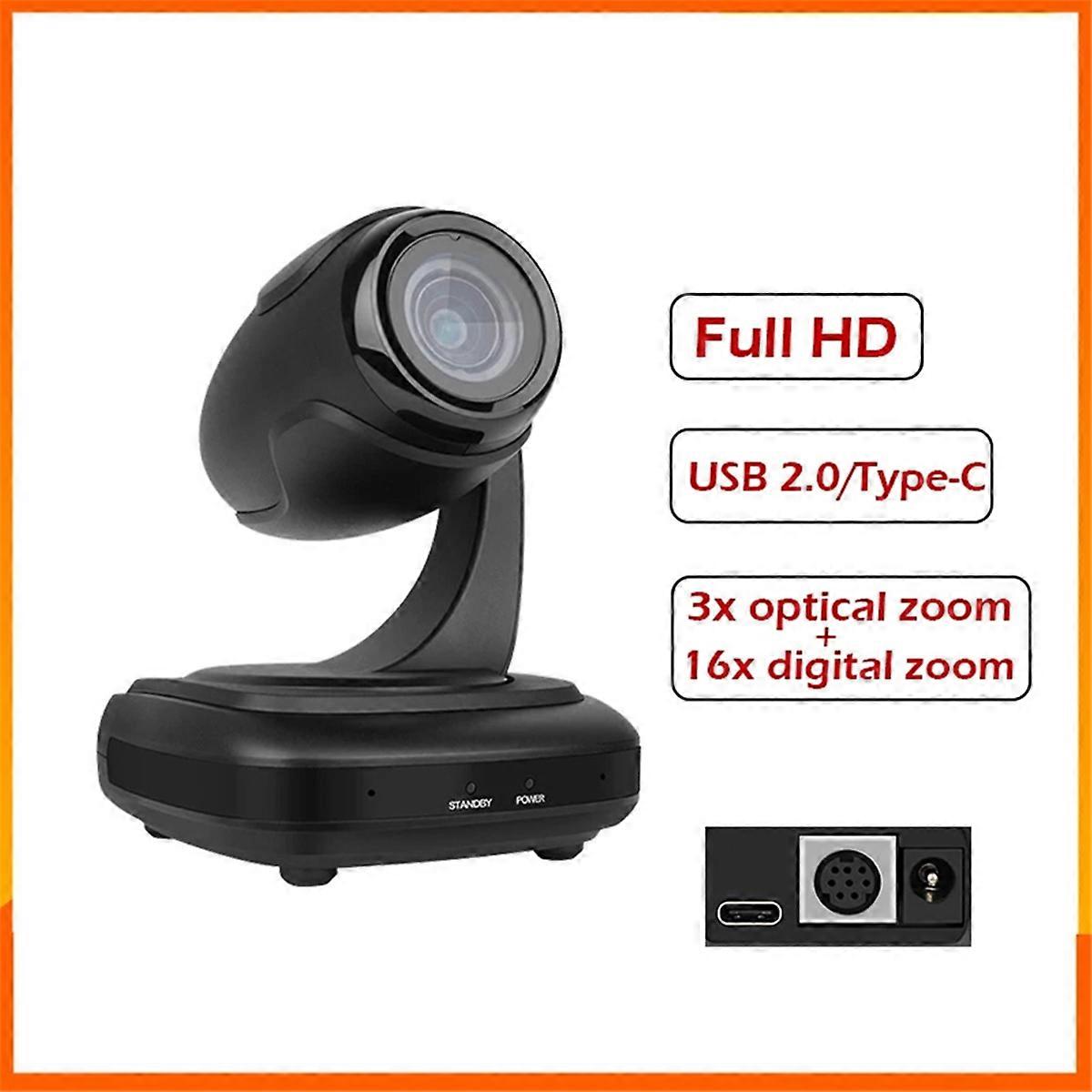 AI Tracking USB2.0 1080P 3X Optical Zoom Live Streaming PTZ Camera for Broadcast Conference Events C