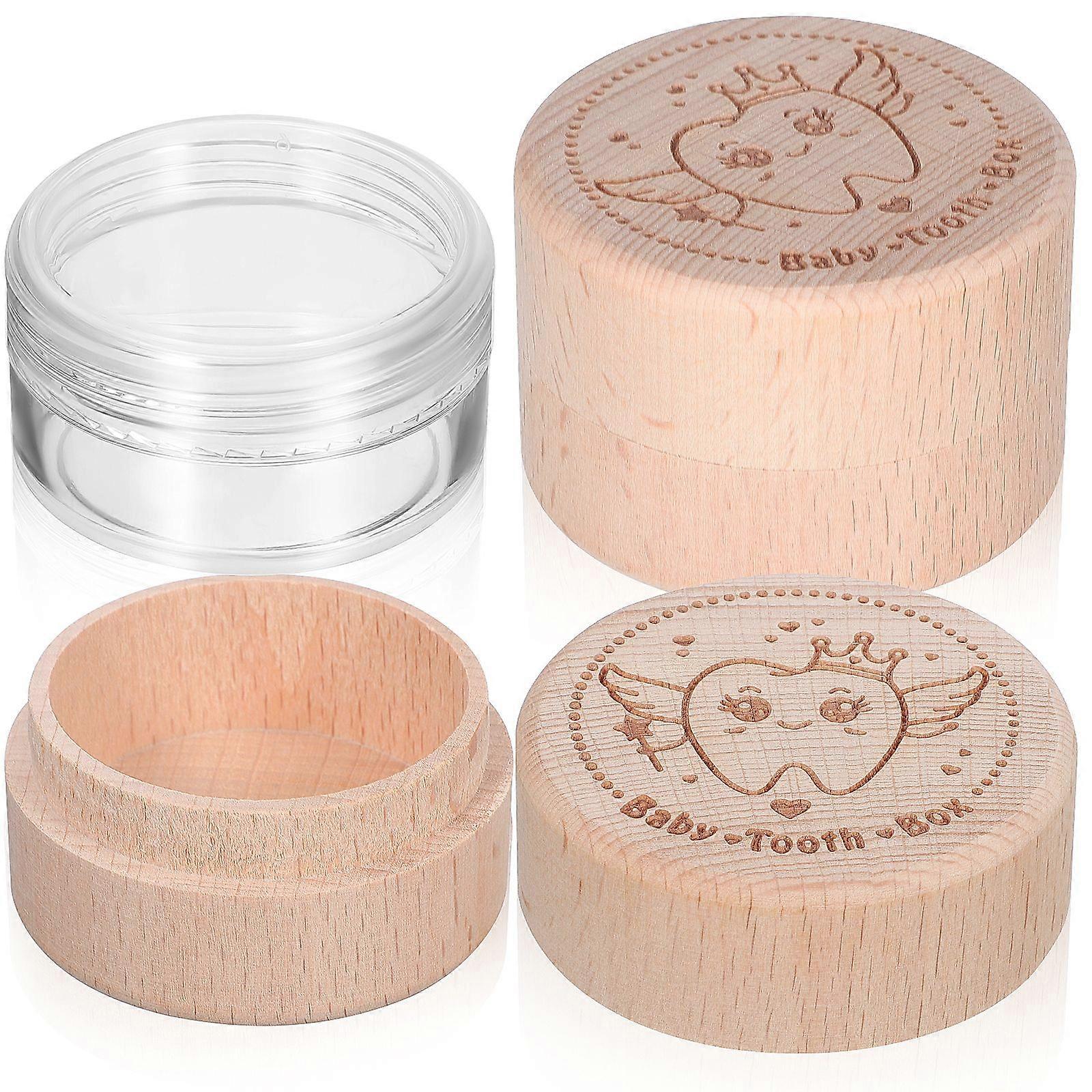 4 Pcs Keepsake Boxes Storage Box Tooth Box For Kids Tooth Keepsake Box With Lid Round Style Storage Box Decorative Box For Jewelry