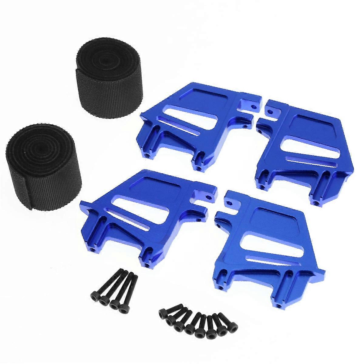 Tall Battery Holder Mount Hold Down with Battery Strap Blue