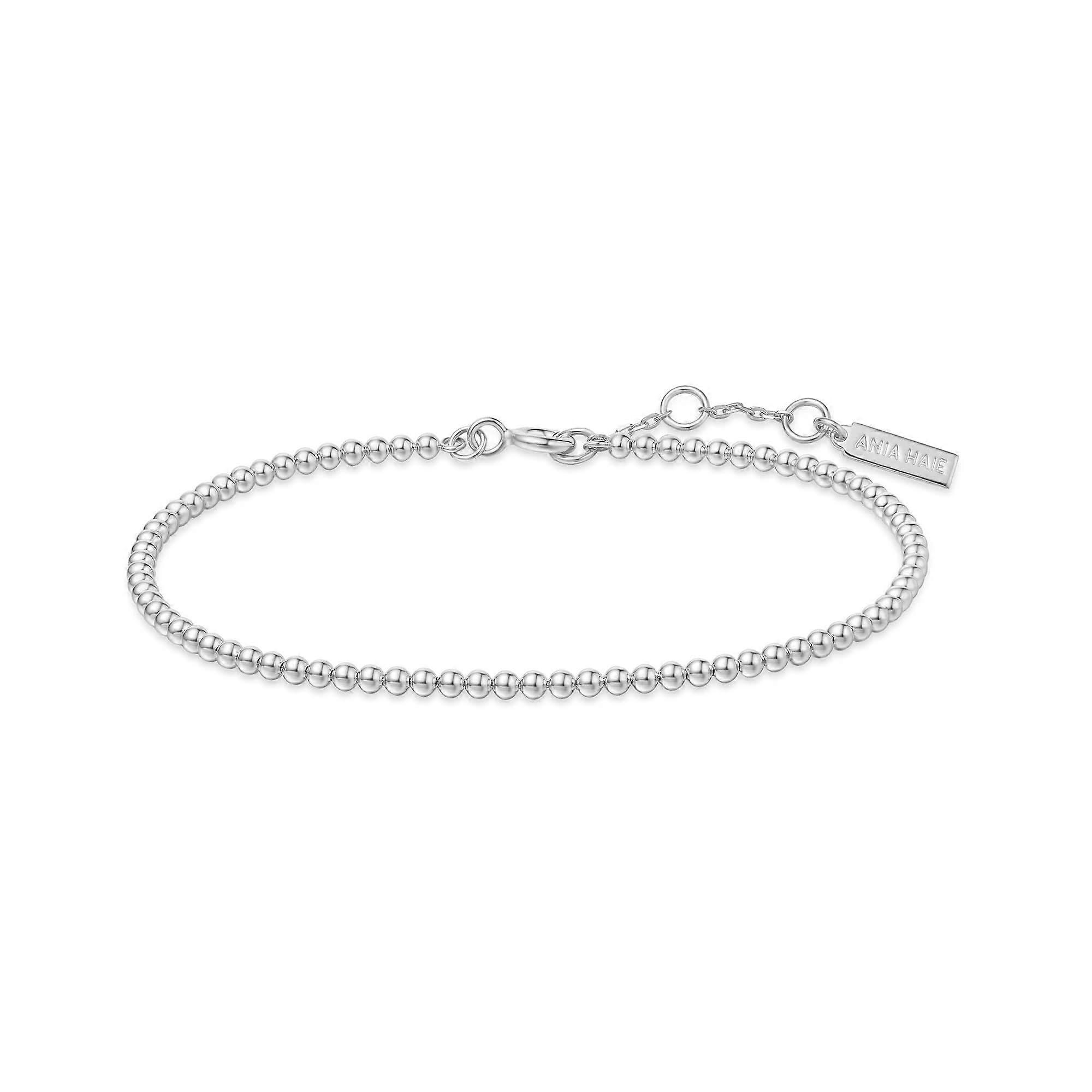 Silver Beaded Bracelet B063-03H
