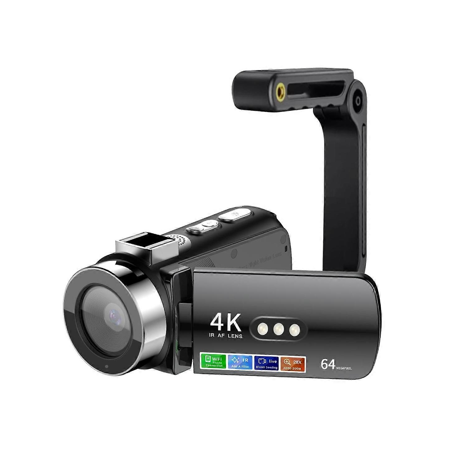 WiFi HD 4K Night Vision Digital Camera Black + Bracket