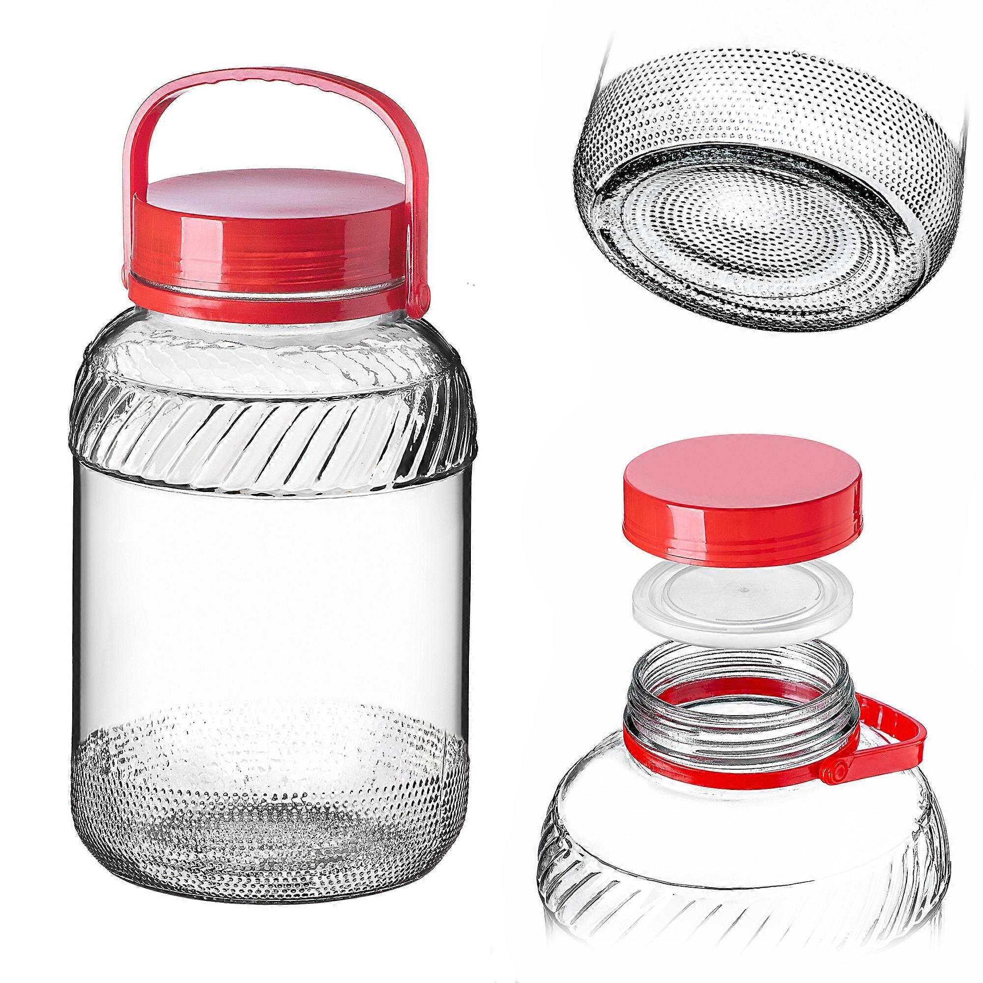 KADAX Glass jar 5L with screw cap handle for pickling cabbage for cucumbers