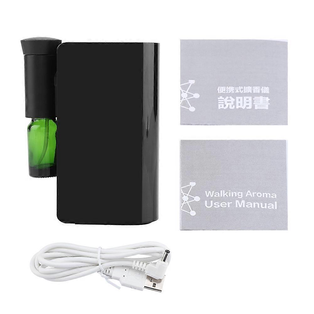 100ML USB Rechargeable Essential Oil Machine Aroma Diffuser Home Office (Black)