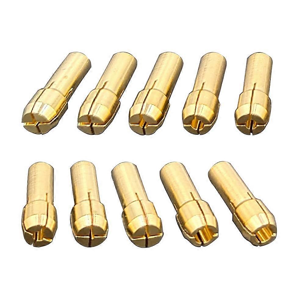 (10Pcs) Brass Router Collets,Mini Electric Grinder Quick Change Drill Chuck Adapter Bit Sets 0.5-3.2mm Shank Diameter 4.3mm for Power Hand Tools