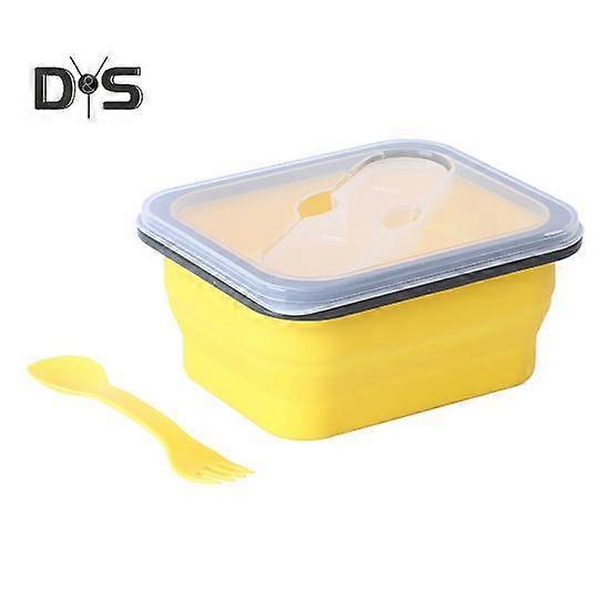 1 Set 600/700ml Silicone Bento Box Large Capacity Useful Collapsible Lunch Box Food Storage Container