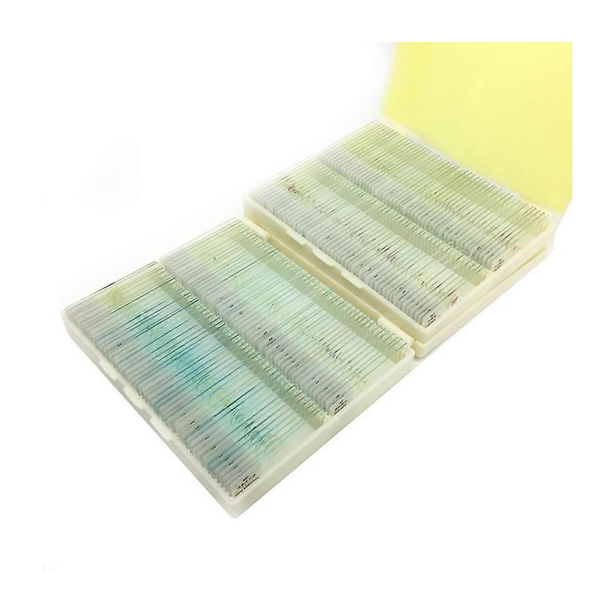 Microscope Accessories Kit Prepared Microscope Slides Glass Biological Specimen Animal Plant for 12 50 100 Microscope Slides