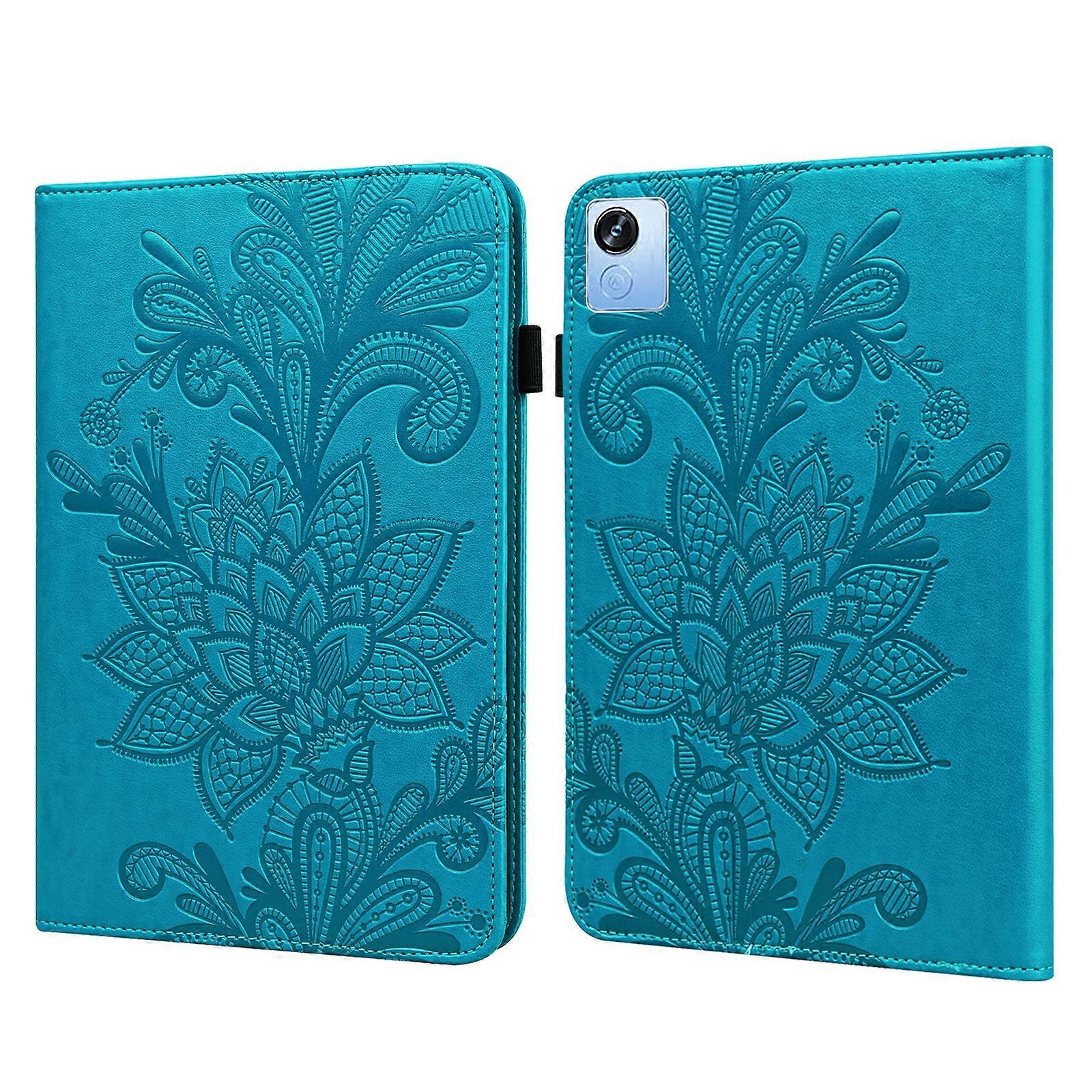 For Realme Pad X Lace Flower Embossing Pattern Leather Tablet Case