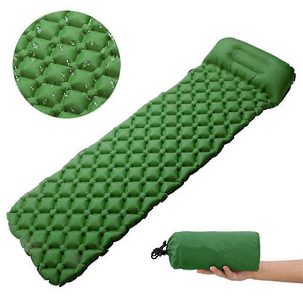 HJyang Ultralight Sleeping Pad Built-in Pillow, Inflatable Camping Mattress BIC