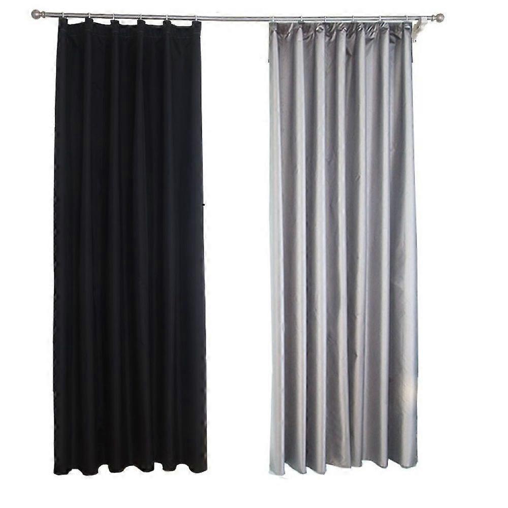 52x85 Solid Color Blackout Grommet Single Curtain Panel, Black
