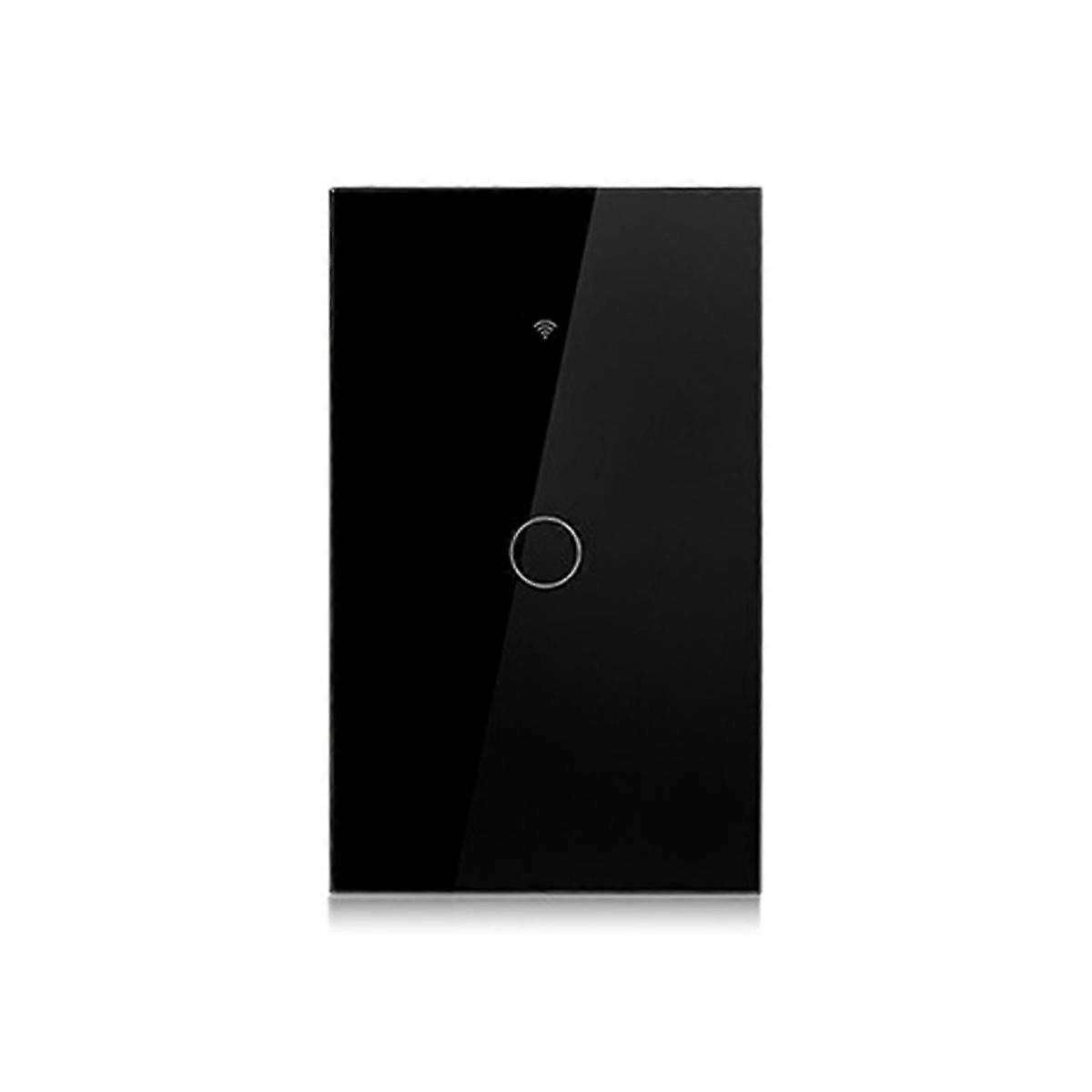 Tuya US Plug WiFi Smart Wall Switch 1 Gang No Neutral Wire Touch Sensor LED Light Switches Smart Home Alexa Black