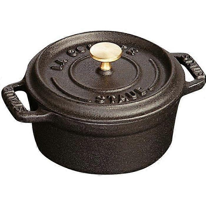 Staub mattschwarze runde Cocotte (mini)