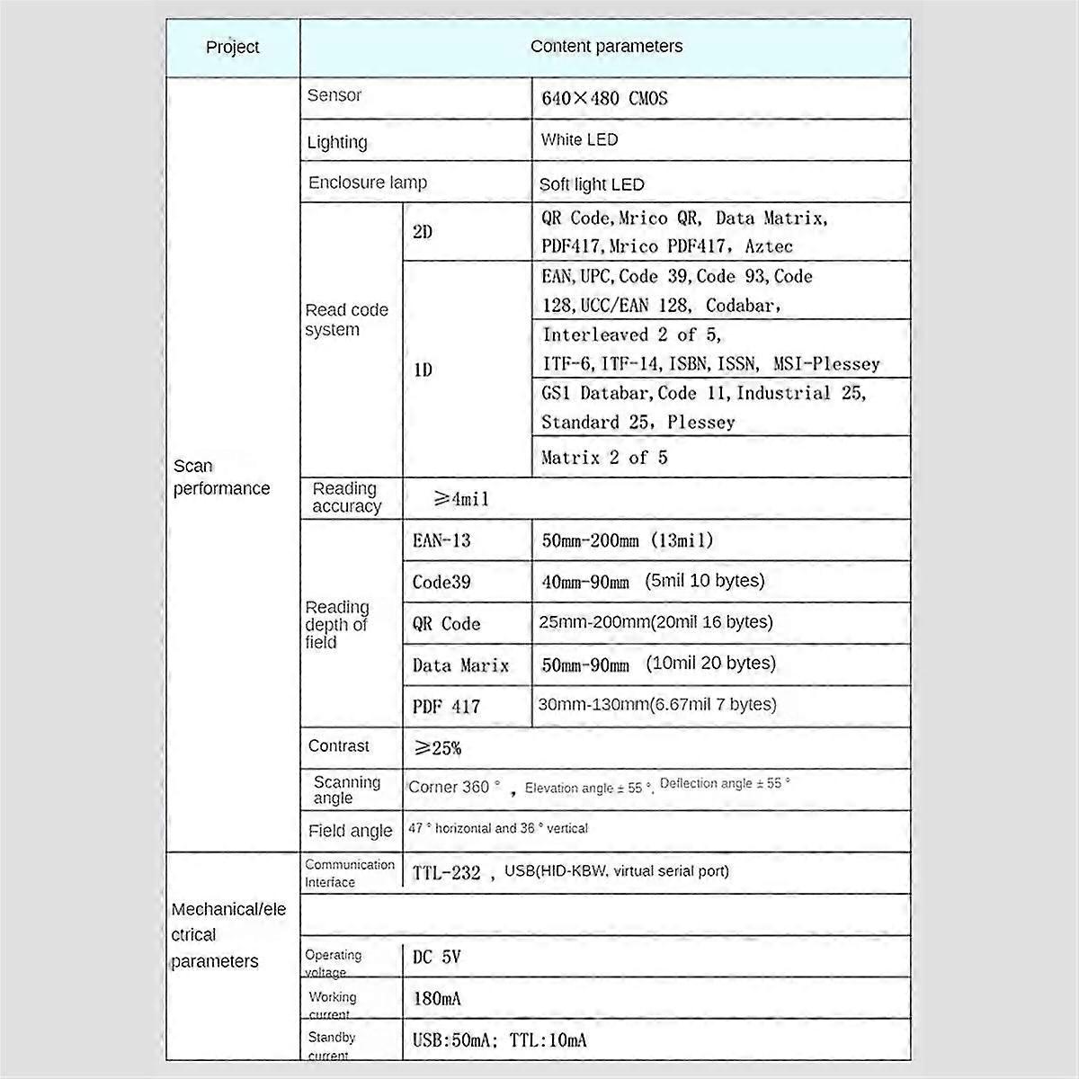 GM78 1D 2D Barcode Reader Module TTL-232/USB Interface Continuous 1D and QR Code Scan Barcode Scann