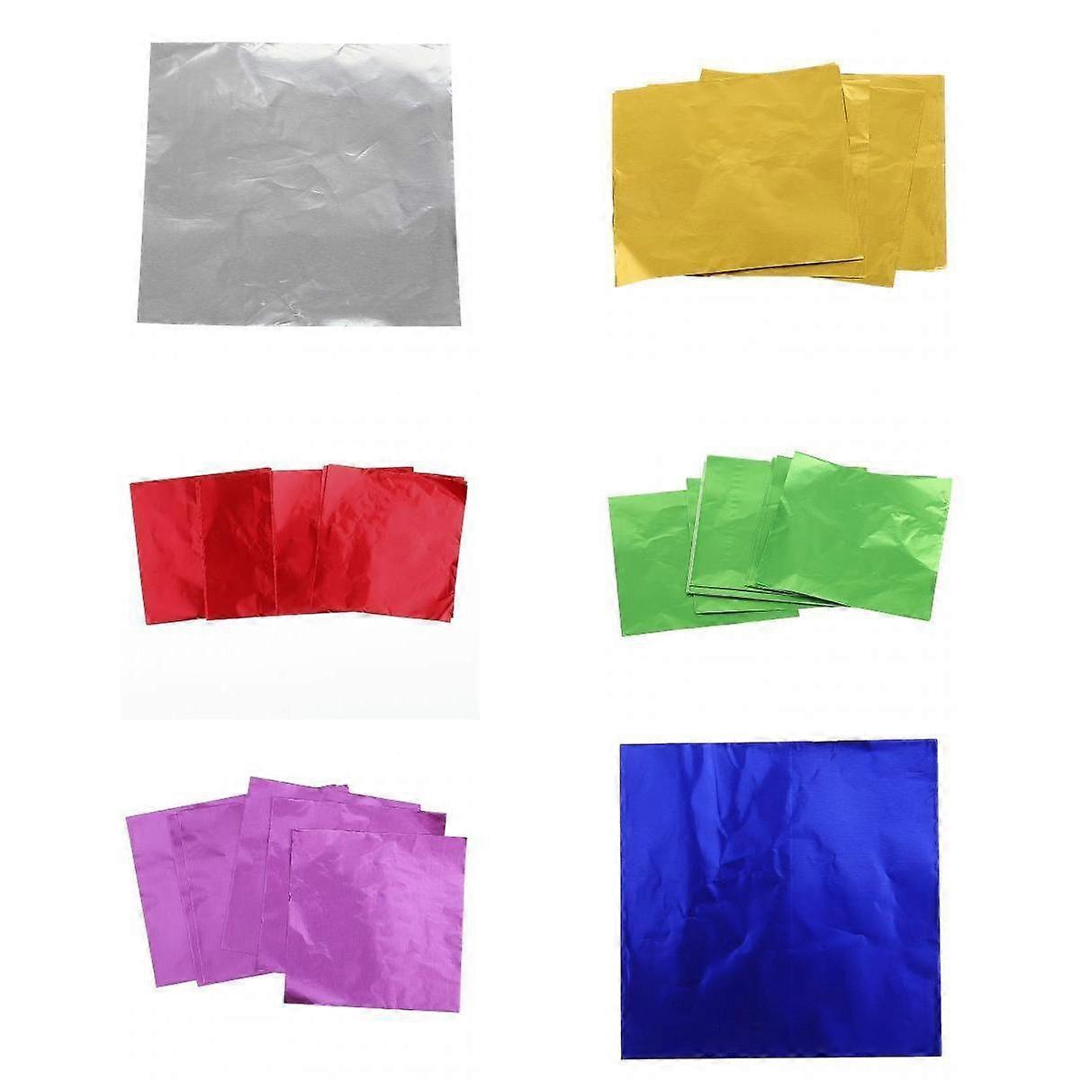 600x Foil Candy Sweets Wrapping Paper 8cm x 8cm Square Presents Wrap Sheets
