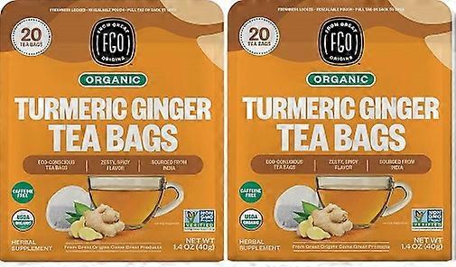 FGO Organic Turmeric Ginger Tea Bags 2 Pack