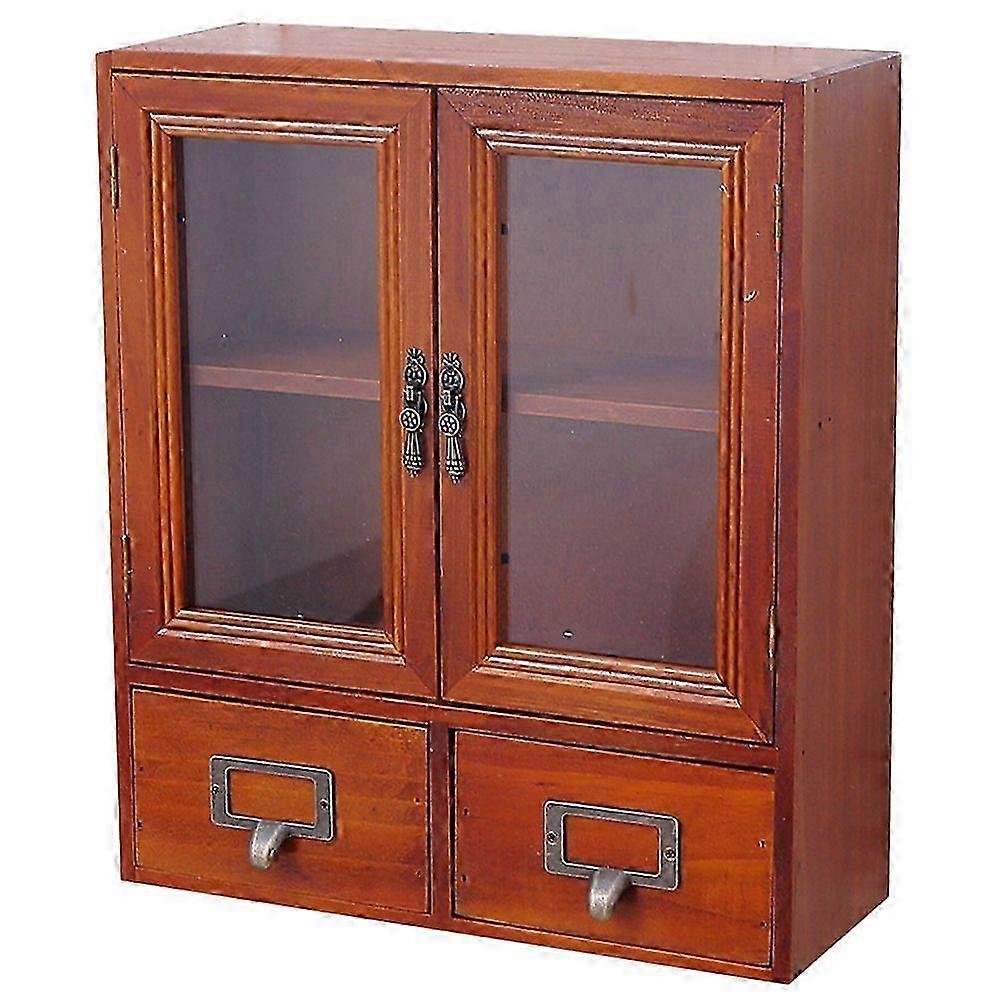 Wooden Storage Cabinet Vintage for Tabletop Use