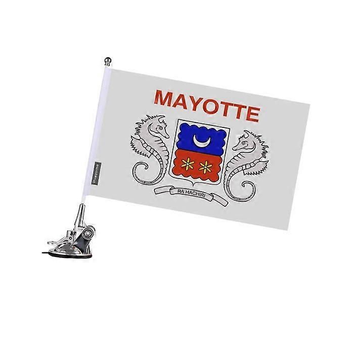 Suction Cup Pole – Flag of Mayotte – 27 x 35 cm – Polyester – Stainless Steel