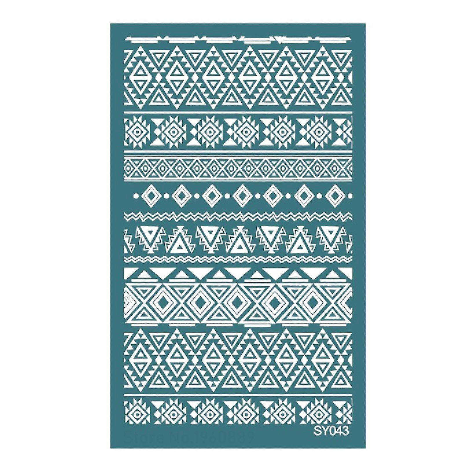 Screen Printing Kit - 9x15cm Silk Screen Stencils for Polymer Clay Decoration, Jewelry, and Earrings Making, Style 6
