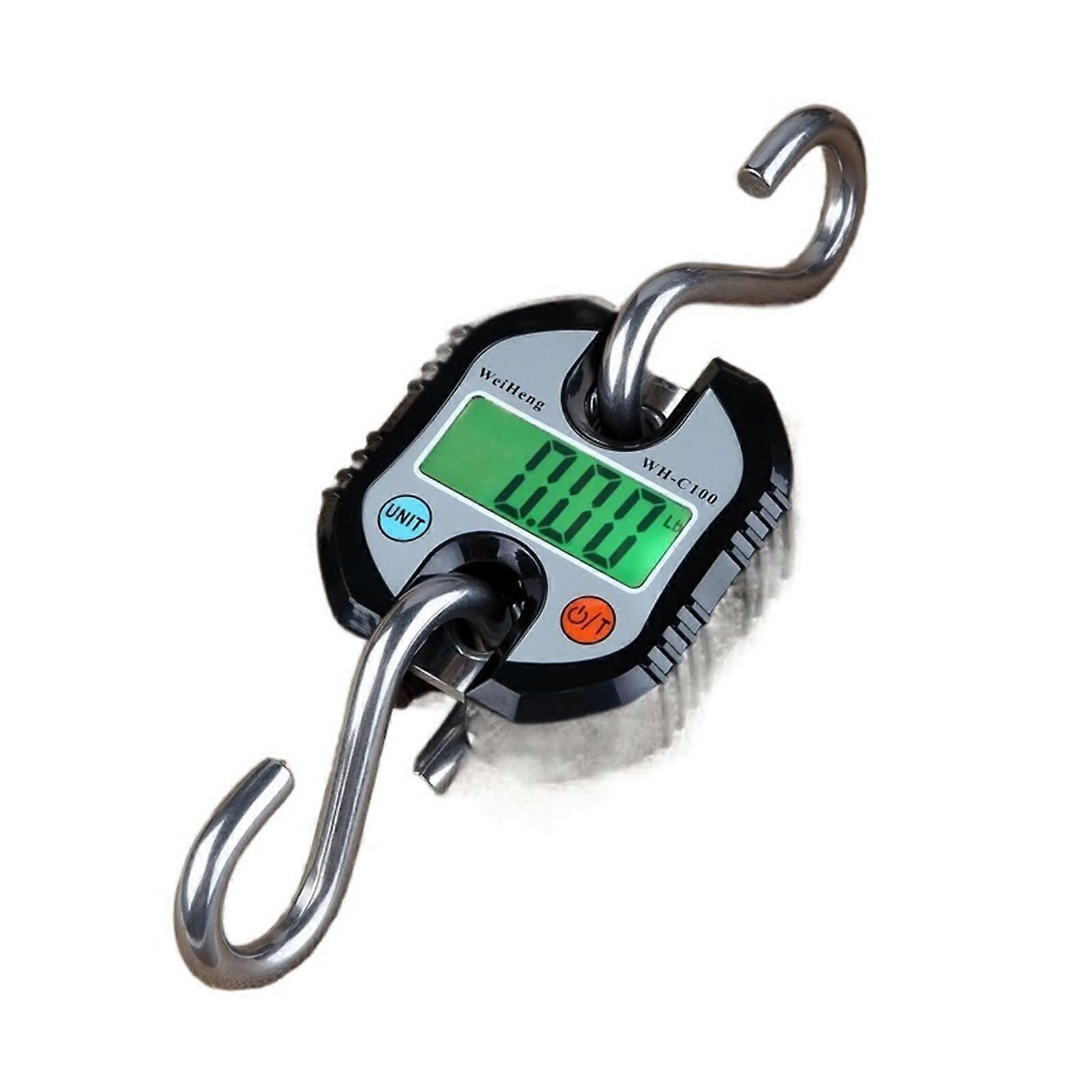 High Precision Portable Digital Crane Scale 660lbs Stainless Steel Heavy Duty Hook LCD Display Weight Balance
