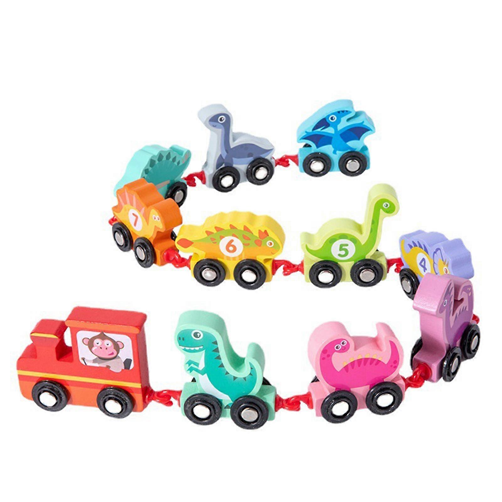 Toddler Link Dinosaur Train Toy Educational Number Learning Toy Children Brain Development Arithmetic Learning Toy
