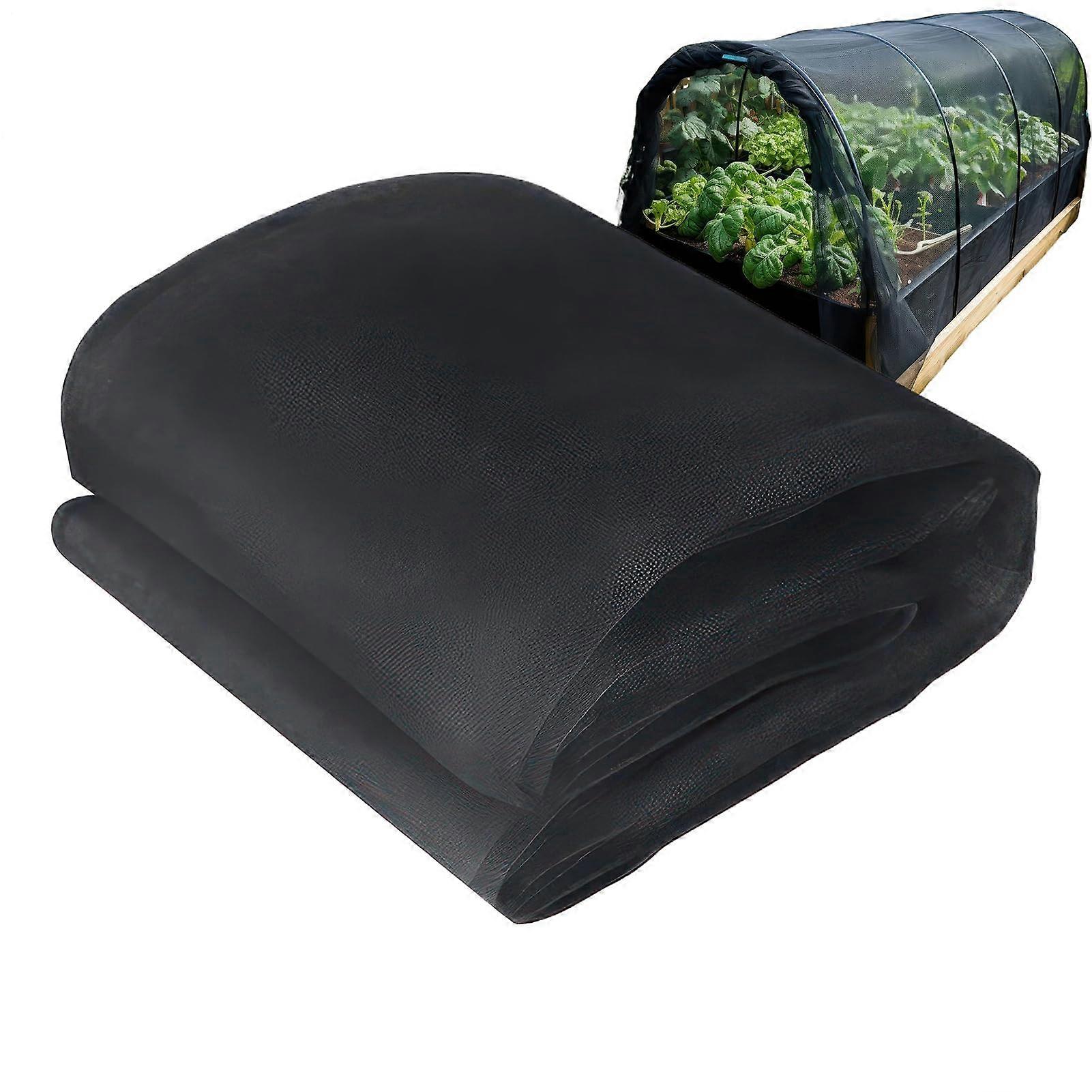 Polyester Garden Net 2.4m x 4m, Fine Mesh Anti-Gnat Plant Protection Net, Breathable Vegetable Safety Net, Black