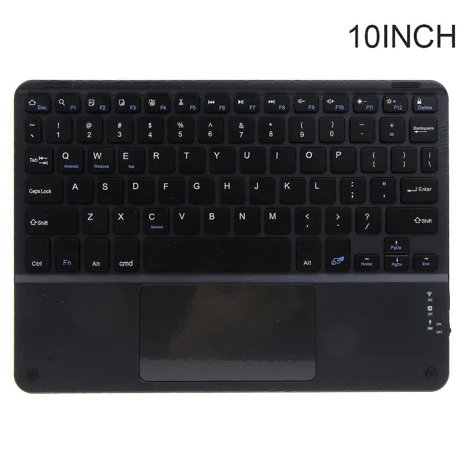 7/9/10 Inch Mini Ultra-thin Bluetooth-compatible Wireless Keyboard Gaming Keyboard with Touchpad Portable for Traveling  Black 10
