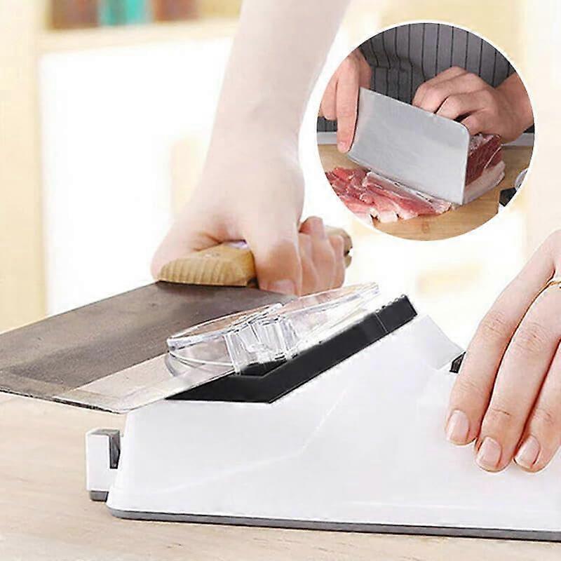 Electric Knife Sharpener for Kitchen, Automatic Blade Sharpening and Polishing, White, Easy to Use, Restores Knives