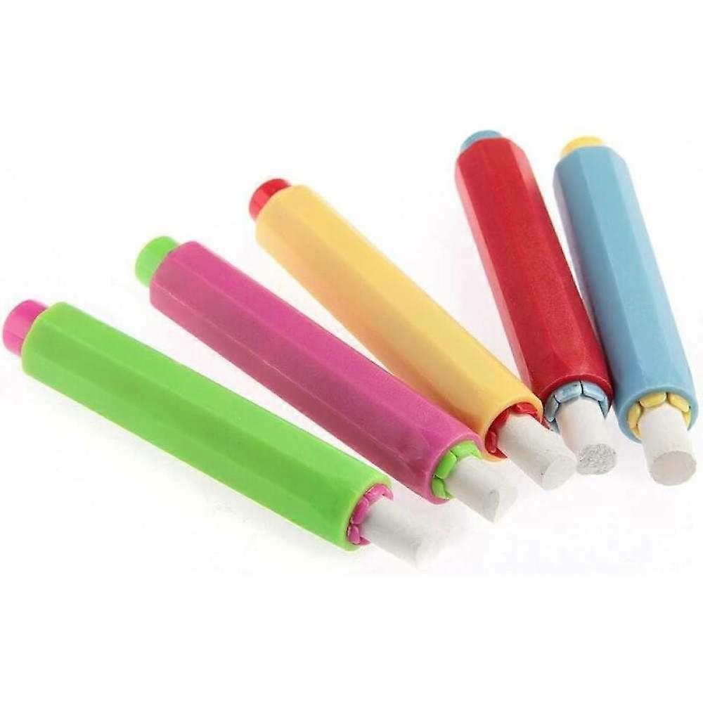 Plastic Adjustable Chalk Holder Case Replacement Cover for School Office Random Color,5pcs
