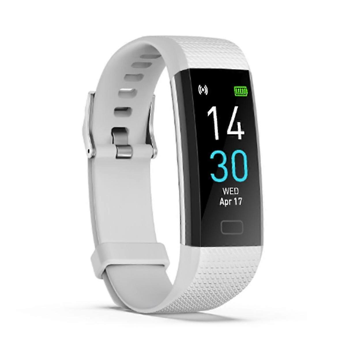 Fitness Pedometer Watch Non-Bluetooth Non-App Step Counter Sleep Monitor Calorie Tracker (White)