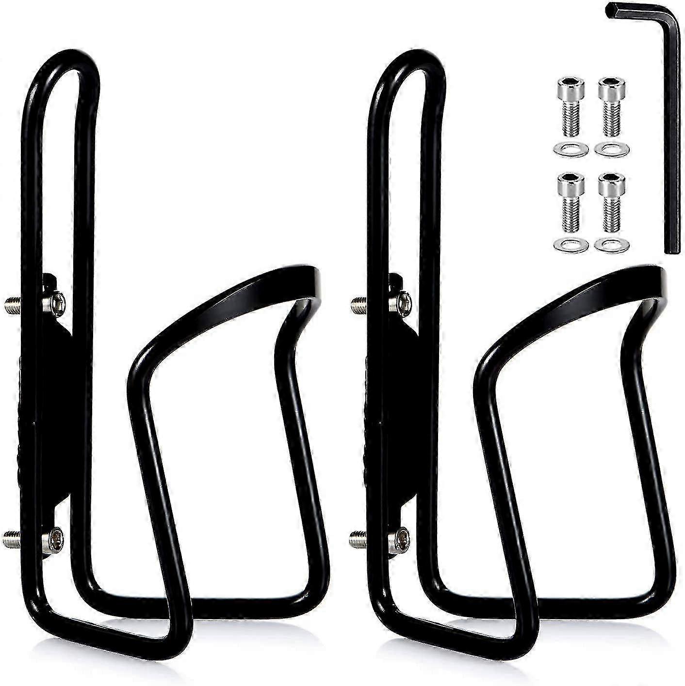 Lightweight Aluminum Water Bottle Holder Cages for Mountain Bikes, 2-Pack with Bracket Support (Drilled Holes Required)