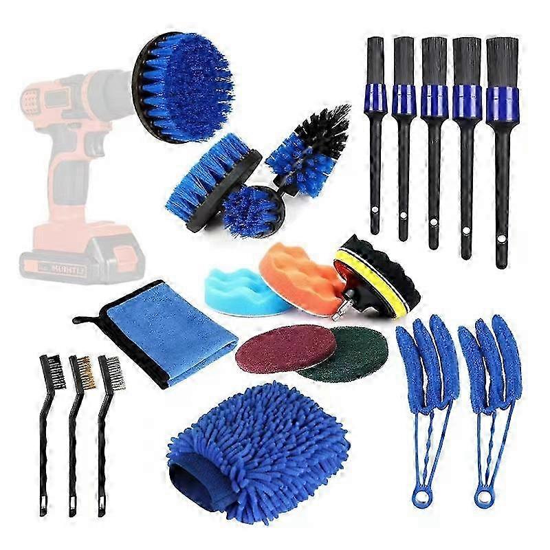 22Pcs/Set Car Cleaning Tools Kit Auto Detailing Brush Set for Vehicle Maintenance