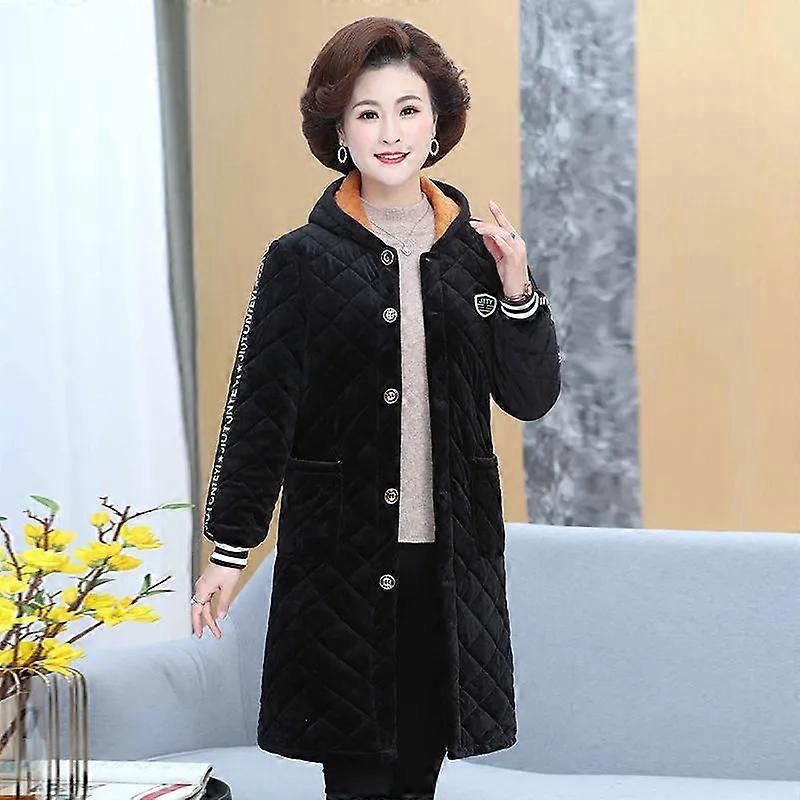 Winter Three-layer Plus Velvet and Cotton Jacket Women's Plus Size Parker Jacket Overalls Mid-length Warm Coat
