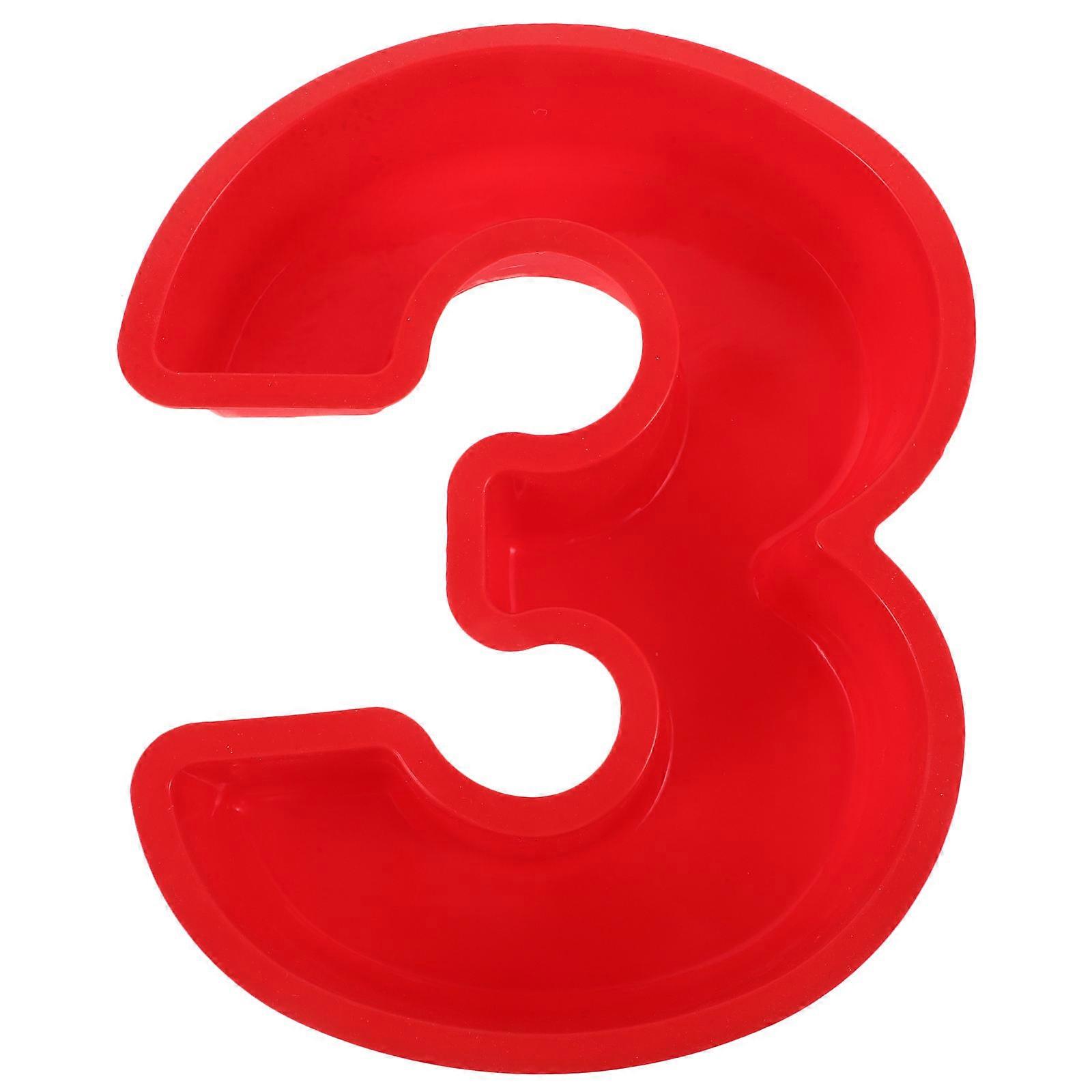 Silicone Number 3 Shaped Cake Pan 2pcs Baking Mold for Desserts