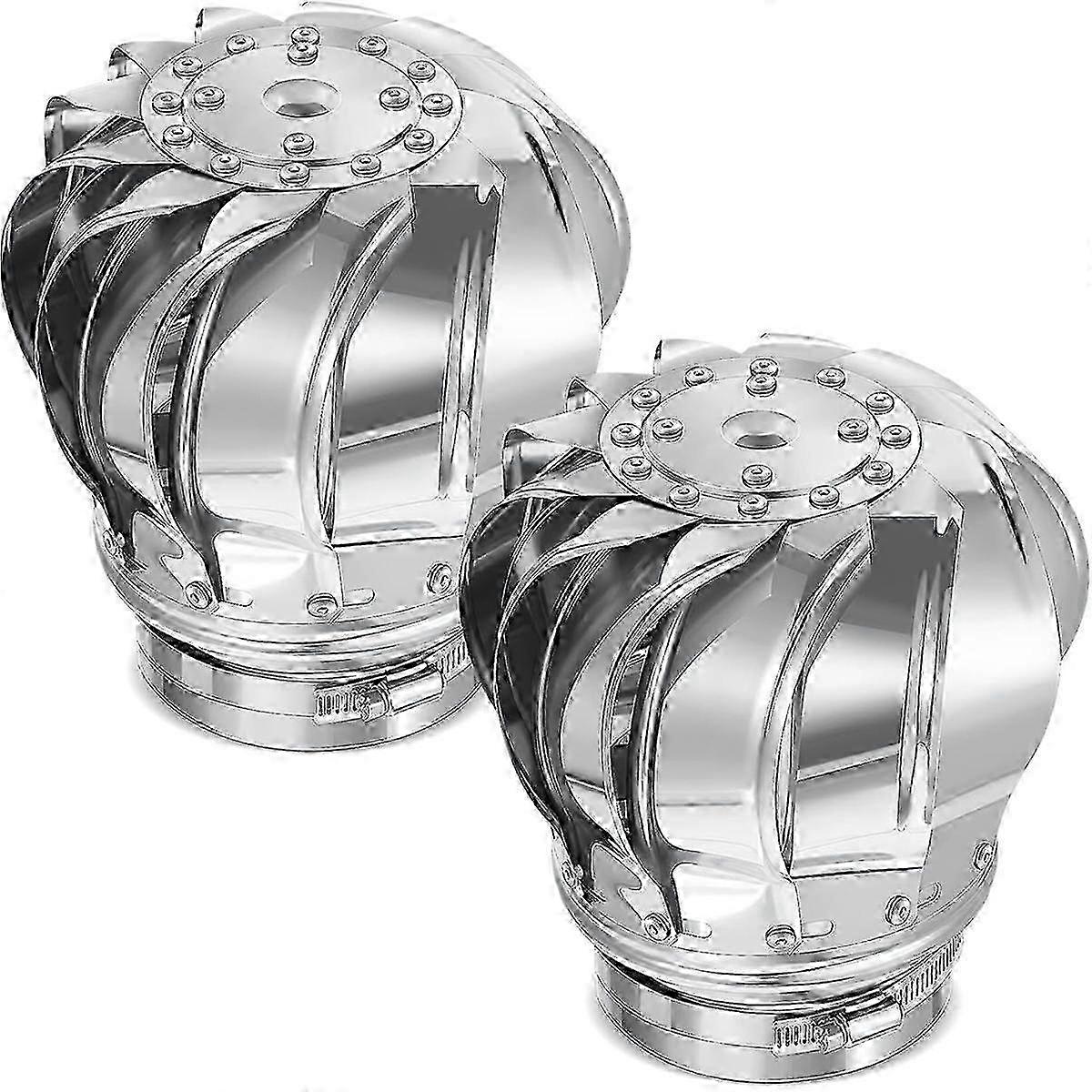 110mm Non-Power Roof Ventilator Wind Turbines 2 Pack for Attic and Farm Use Edition 0618