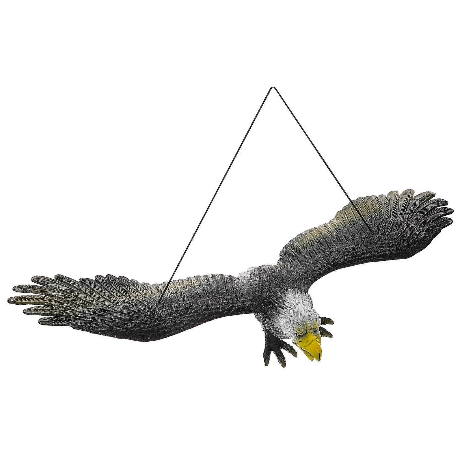 Decor Large Eagle Shaped Bird Deterrents Flying Bird Hawk Decor Simulation Bird Sculpture Fake Scarer Cat Bird Fake Owl with Hanging String