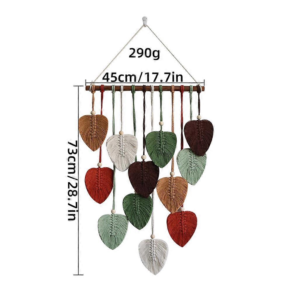 Handgeweven blad kwast wandkleed