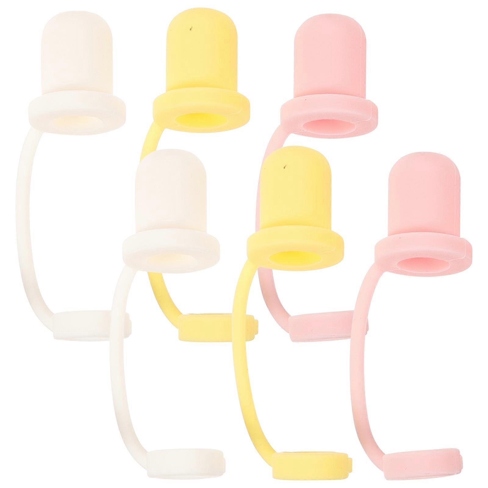 6pcs Silicone Straw Caps Dust Covers Airtight Seal Plugs for Tumblers Reusable Accessories for Easy Use and Decoration