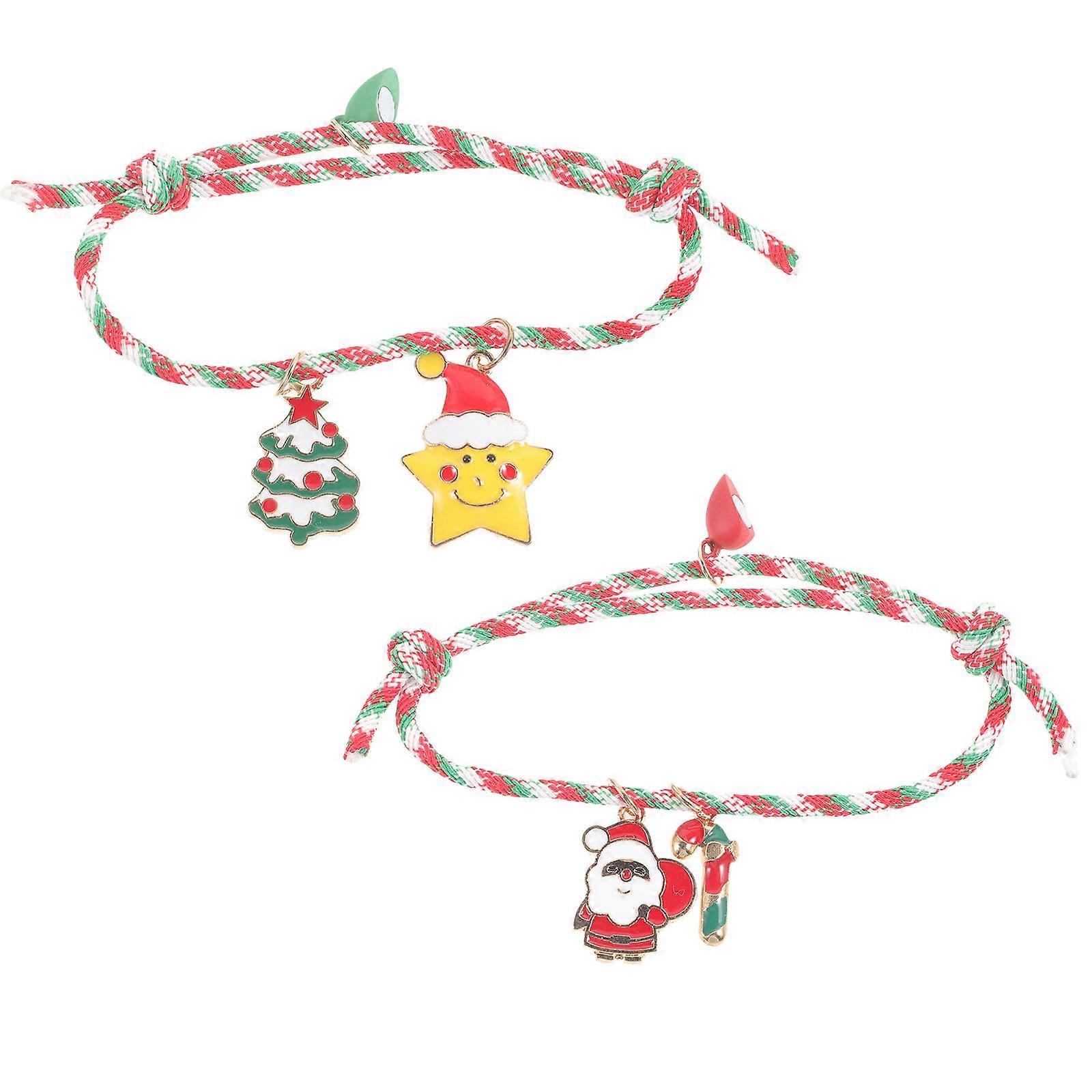 Matching Couples Bracelets Magnet Polyester Friendship Symbol Holidays 1 Pair