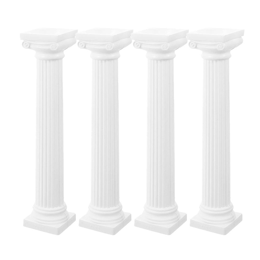 4pcs Mini Roman Pillars White Decorative Columns for Home Table Photography Props