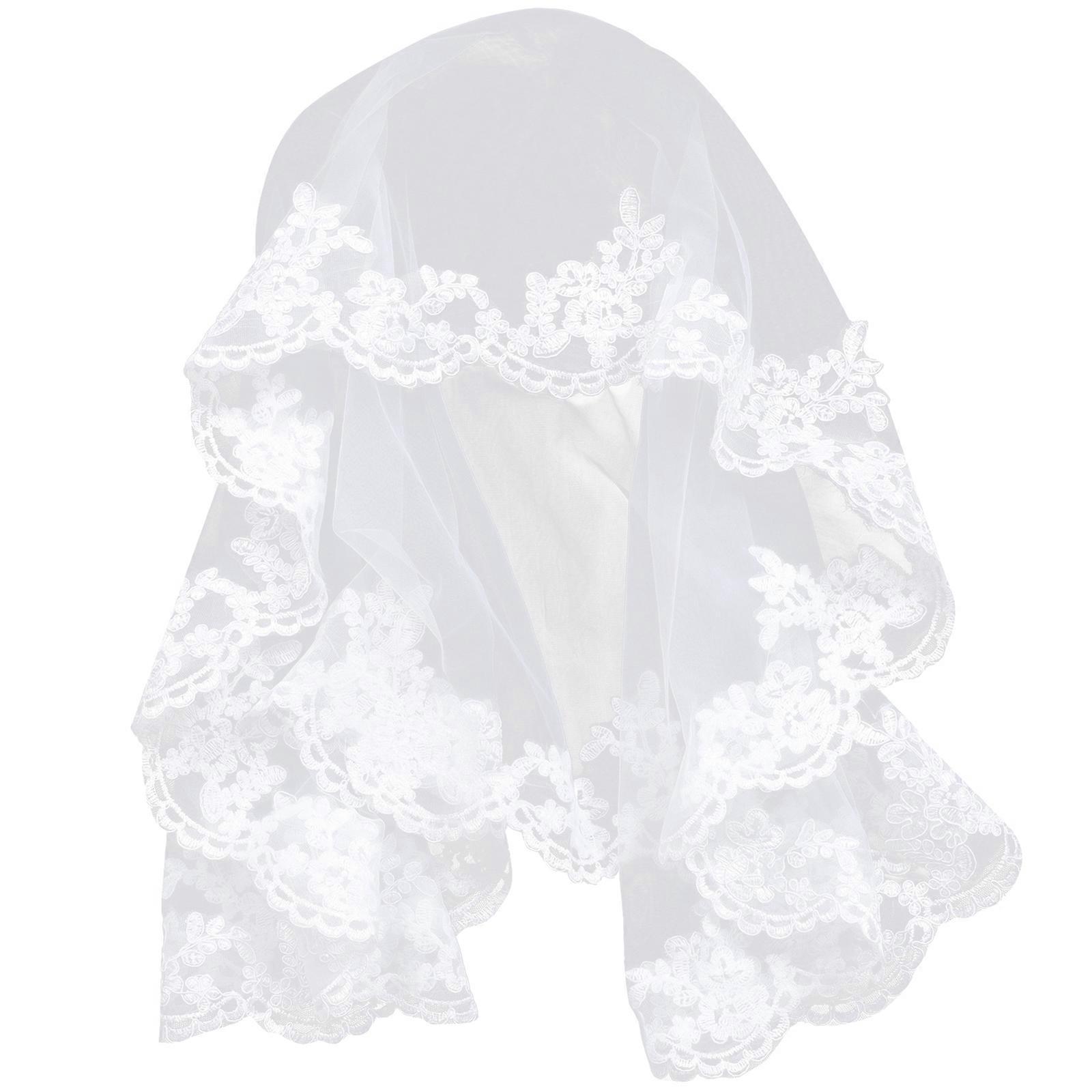 Élégant Broderie Voile de dentelle pour enfants Mariées de mariage Conception polyvalente Accessoires de première communion 1Pack