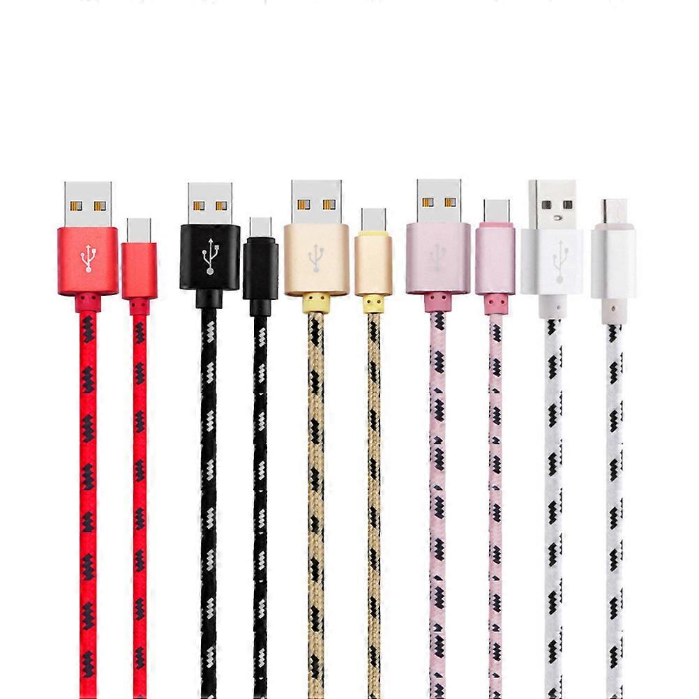 Braided Micro USB Cable Micro USB Cable Charging Data Transfer 1 Meter Black Nylon Fast Charging 1Pcs