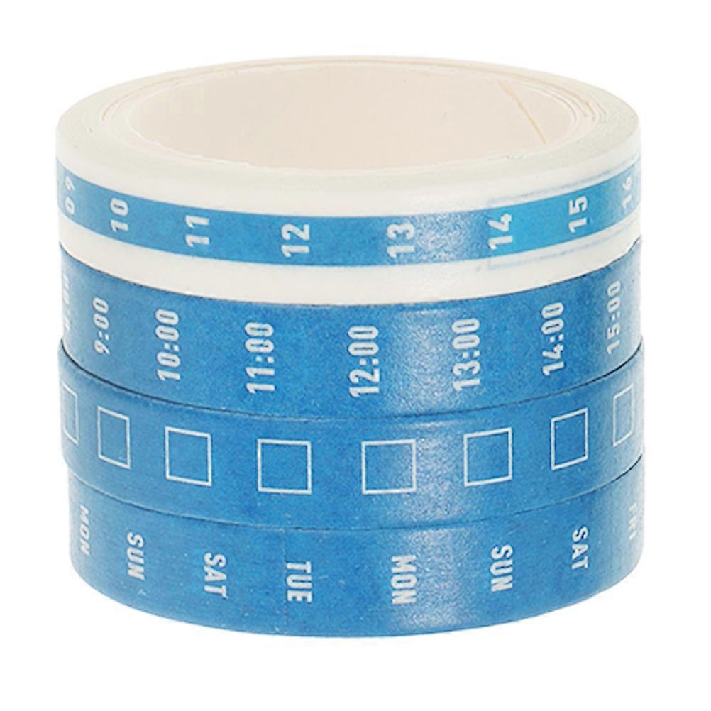 Journaling Supplies Washi Tape Set Decorative Scrapbooking Masking Tape For Daily Planning 4 Rolls Blue