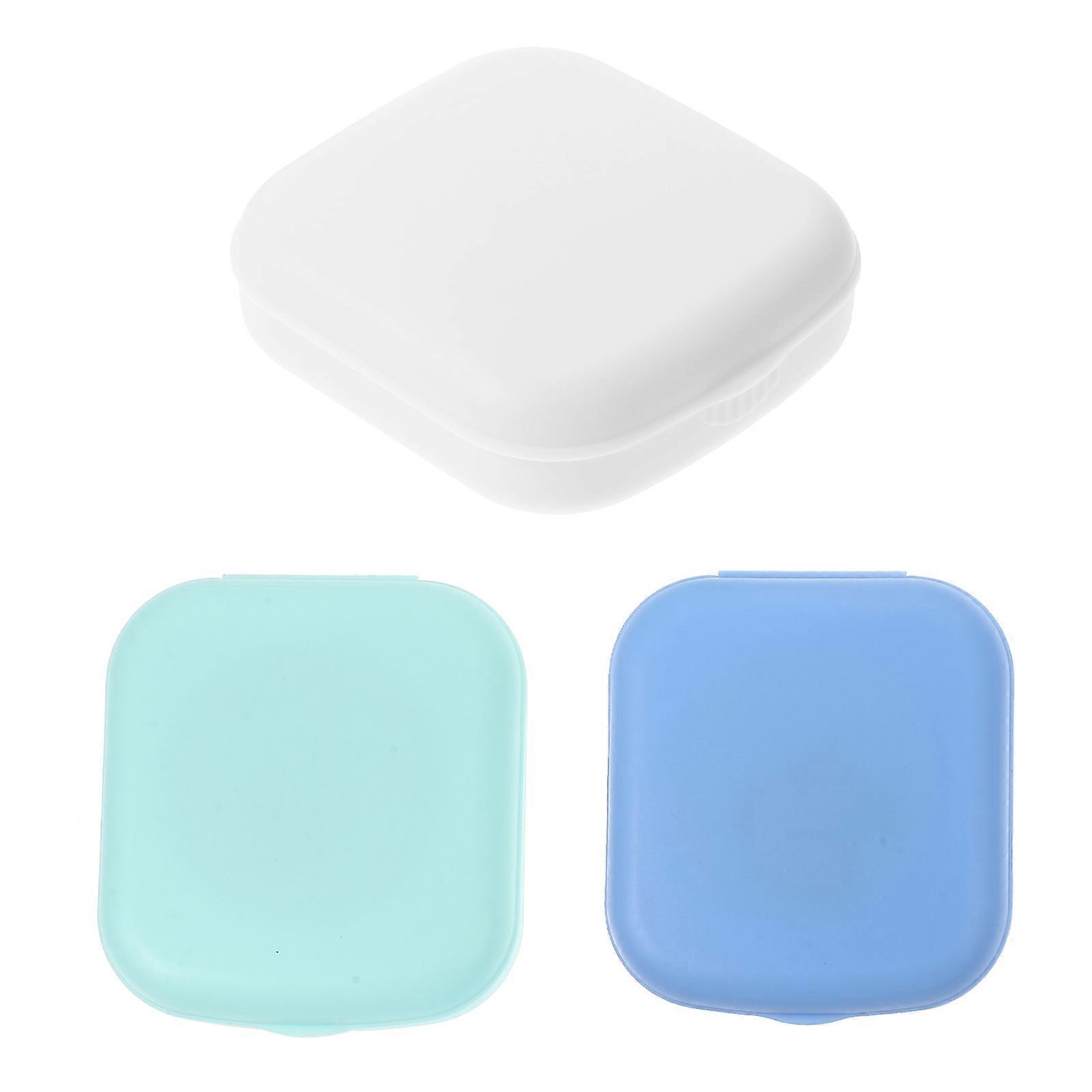 Lens Storage Case Travel Packing Organisers Compact Design Assorted Color 5.8x5.3x1.8cm Leak-Proof Tweezers Included 3 Sets
