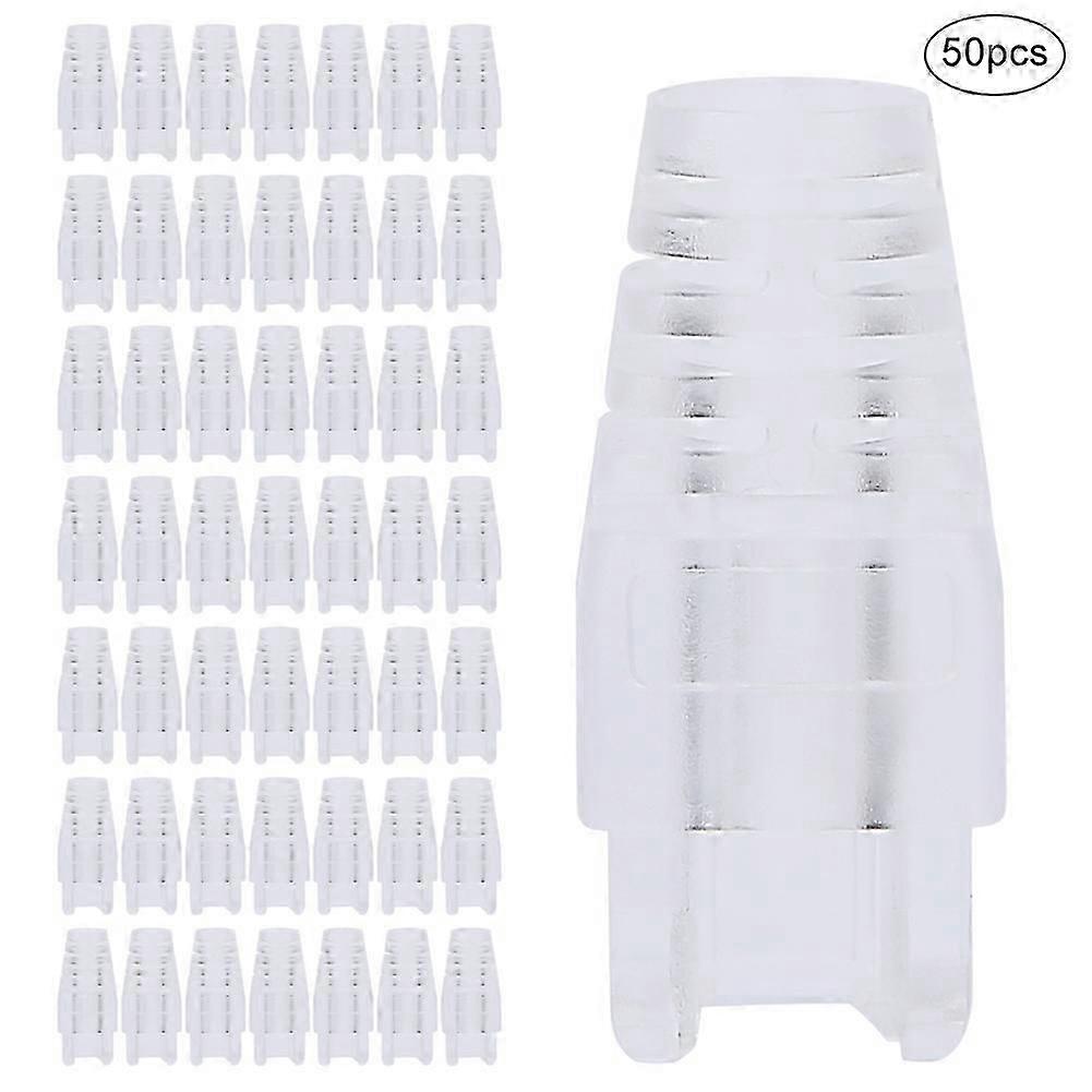 50PCS RJ45 Connector Cover Computer Durable Network Cable Plug Sleeve for CAT5e / CAT6
