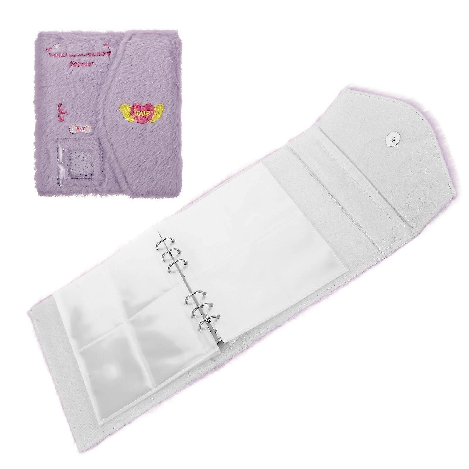 Keepsake Memory Book for Baby Lavender with Photocard Sleeves and Soft Plush